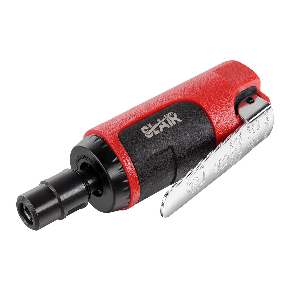  SLAIR MINI LUCHT STIJFSSLIJPER, 25000 RPM, ALUMINIUM MET RUBBER, MET 1/4" 1/8" OF 3MM 6MM COLLET, PROFESSIONEEL