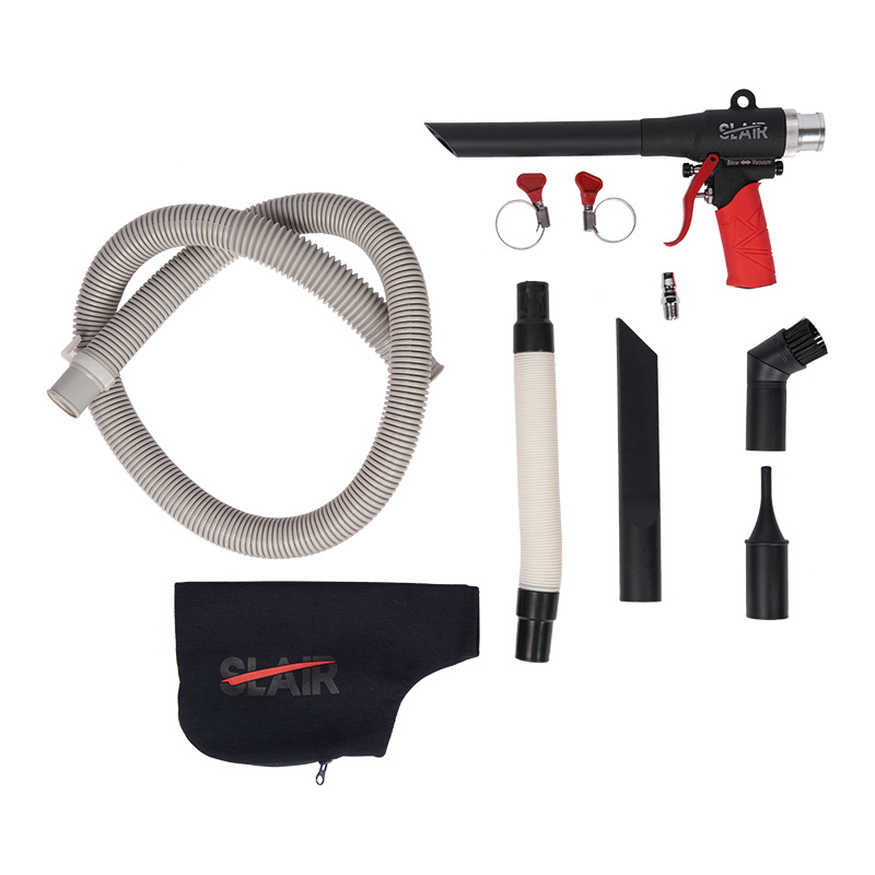 SLAIR ONE-TOUCH LUCHTVACUÜM/BLASPISTOOLKIT, 2 IN 1, MET SLANG, ZAK, HEAVY DUTY